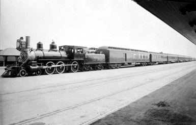 ATSF California Limited at Los Angeles circa 1899 (William Henry Jackson photo)